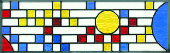 stained glass abstract leaded glass window