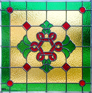 stained and leaded glass panel