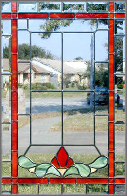 Victorian style stained and leaded glass window