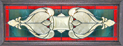 Victorian era style stained glass leaded glass panel