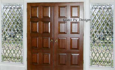 Beveled leaded glass entry