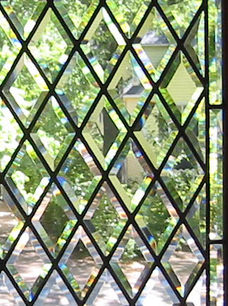 Custom all beveled diamonds leaded glass windows