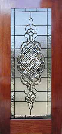 leaded glass door with CH690 leaded glass bevel window