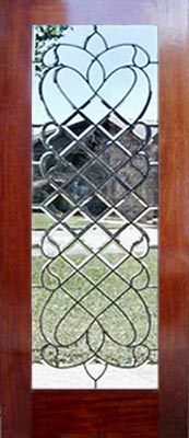 CHBD33L all-beveled leaded glass door at Glass by Design