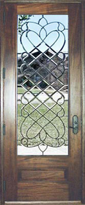CHBD33L all-beveled leaded glass door at Glass by Design