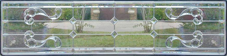 Custom Swirlies beveled glass transom window