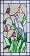 Egret stained glass window