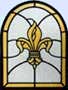 Custom Fleur de Lis stained leaded glass window