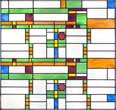 Custom stained glass window Frank Lloyd Wright inspired glass window FLWBIG1