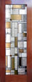 Frank Lloyd Wright inspired leaded glass doors