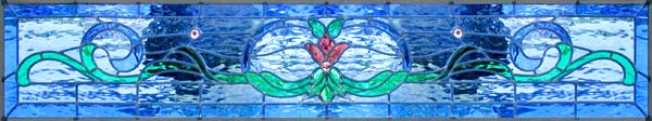 Victorian style stained glass transom window