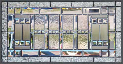 leaded glass beveled abstract window