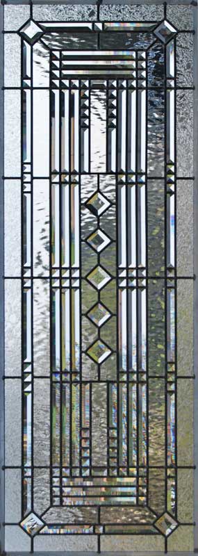 Custom abstract leaded glass pencil bevels window