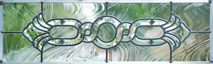 Custom Victorian style beveled glass transom window