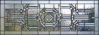 Custom leaded glass window abstract 35H