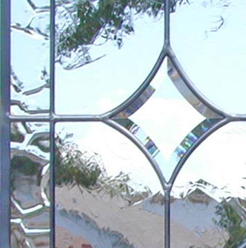 BACK to 5 STARS V leaded glass beveled window