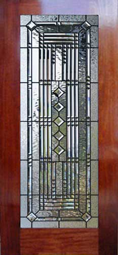 Custom ABSTRACT 38V abstract leaded glass pencil bevel door window