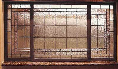 leaded glass sliding pass thru divider windows