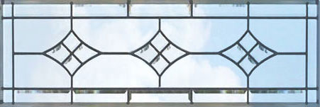 CH76H leaded glass bevel transom window custom glass design