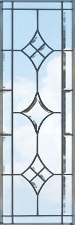 Custom leaded glass vertical beveled glass sidelight window CH76h6