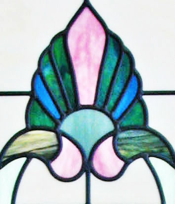 Victorian style stained and leaded glass window