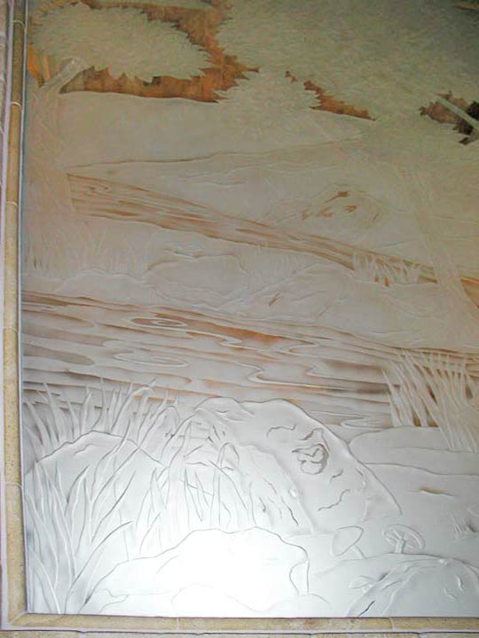 sandblasted etching