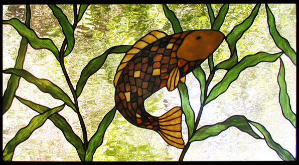 custom stained glass Koi window