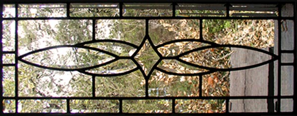 Custom leaded glass bevel transom window