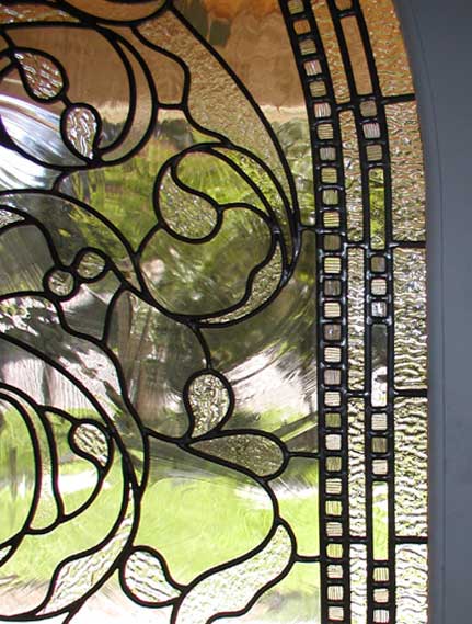 large leaded glass Keech Victorian style window