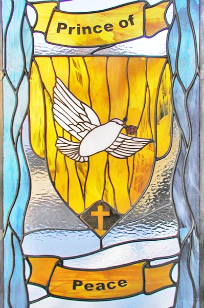 Prince of Peace custom stained glass and leaded glass religious window