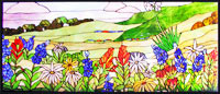 Custom stained glass Texas wildflowers by Jack McCoy