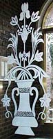 Sandblast etching on mirror