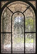 KEECH2 large leaded glass garden tub privacy window