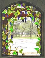 Custom stained and leaded glass grapes window by jack McCOY©