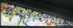 Trumpet Vine Swallows Butterflies stained glass window